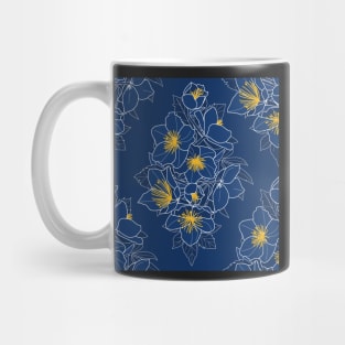 Christmas rose dark blue Mug